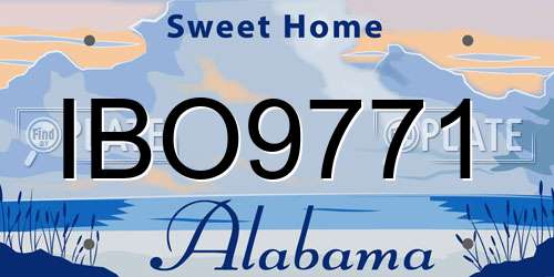 IBO9771 Alabama License Plate