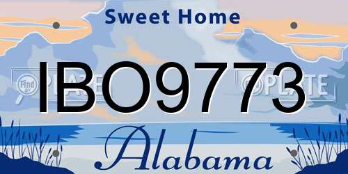 IBO9773 Alabama License Plate