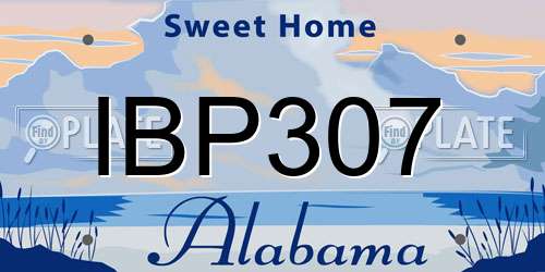 IBP307 Alabama License Plate