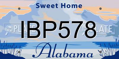 IBP578 Alabama License Plate