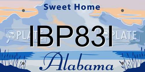 IBP83I Alabama License Plate