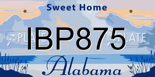 IBP875 Alabama License Plate