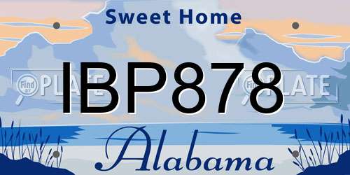 IBP878 Alabama License Plate
