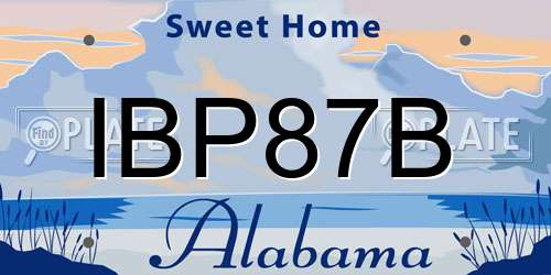 IBP87B Alabama License Plate