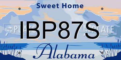 IBP87S Alabama License Plate