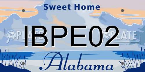 IBPE02 Alabama License Plate