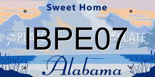 IBPE07 Alabama License Plate