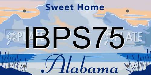 IBPS75 Alabama License Plate