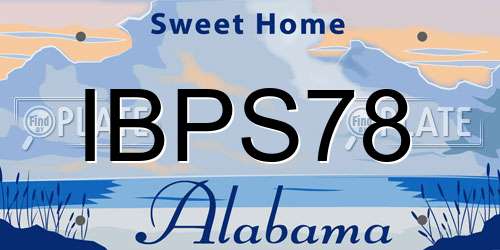 IBPS78 Alabama License Plate