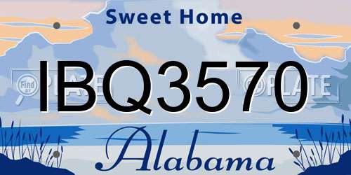 IBQ3570 Alabama License Plate