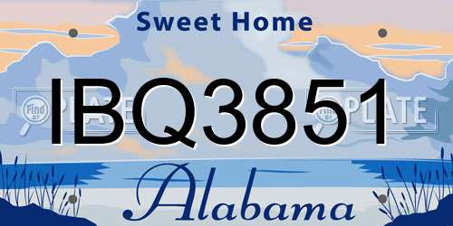 IBQ3851 Alabama License Plate