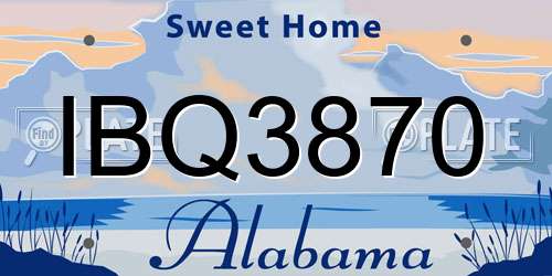 IBQ3870 Alabama License Plate