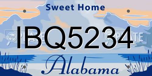 IBQ5234 Alabama License Plate