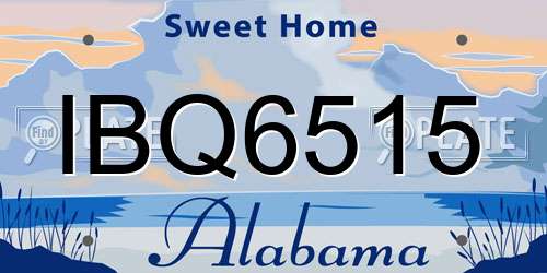 IBQ6515 Alabama License Plate