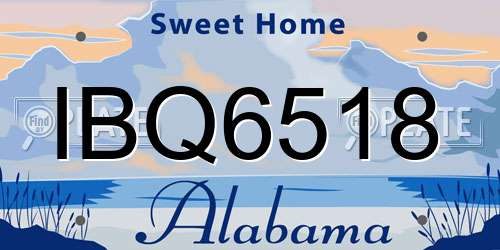 IBQ6518 Alabama License Plate