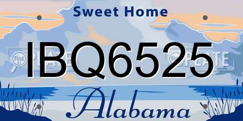 IBQ6525 Alabama License Plate
