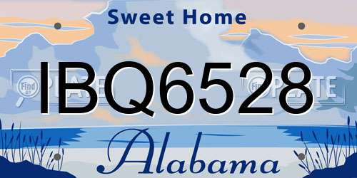 IBQ6528 Alabama License Plate