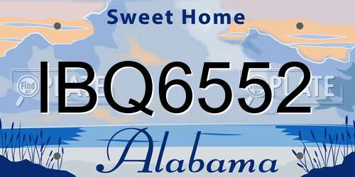 IBQ6552 Alabama License Plate