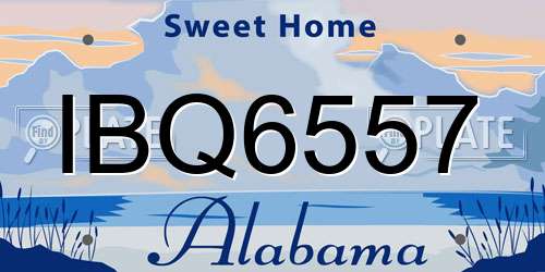 IBQ6557 Alabama License Plate