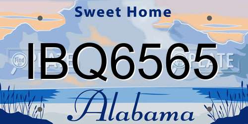 IBQ6565 Alabama License Plate