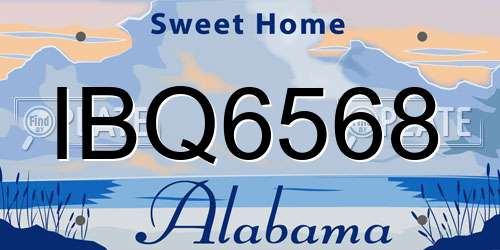 IBQ6568 Alabama License Plate