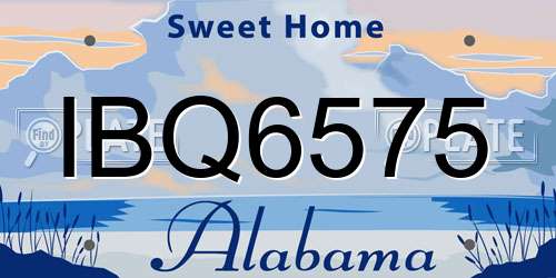 IBQ6575 Alabama License Plate
