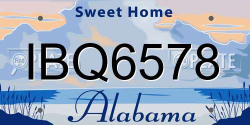 IBQ6578 Alabama License Plate