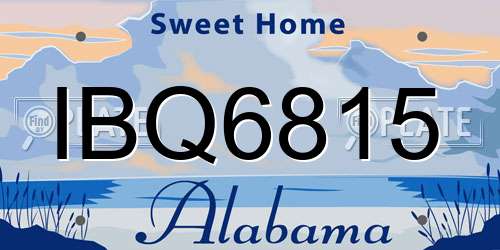 IBQ6815 Alabama License Plate