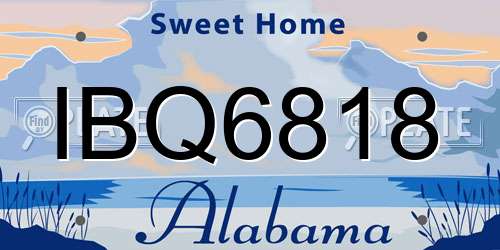 IBQ6818 Alabama License Plate