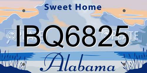 IBQ6825 Alabama License Plate