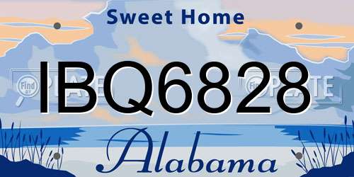 IBQ6828 Alabama License Plate