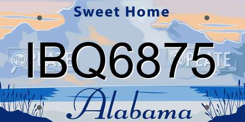IBQ6875 Alabama License Plate