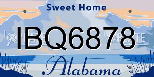 IBQ6878 Alabama License Plate