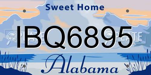 IBQ6895 Alabama License Plate