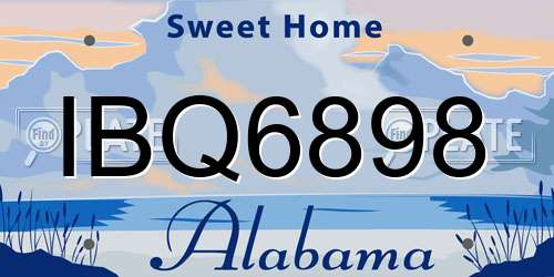IBQ6898 Alabama License Plate