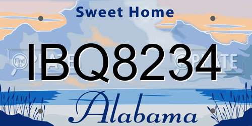 IBQ8234 Alabama License Plate
