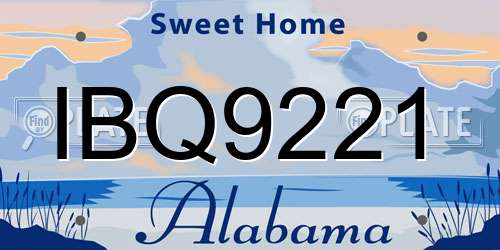 IBQ9221 Alabama License Plate