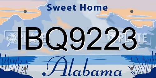 IBQ9223 Alabama License Plate