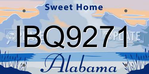IBQ9271 Alabama License Plate