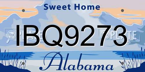 IBQ9273 Alabama License Plate