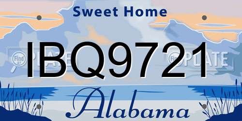 IBQ9721 Alabama License Plate