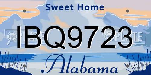 IBQ9723 Alabama License Plate