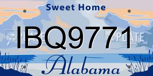 IBQ9771 Alabama License Plate