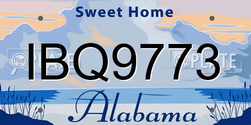 IBQ9773 Alabama License Plate