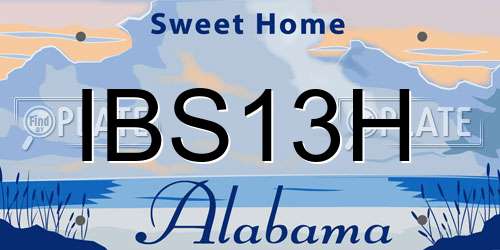 IBS13H Alabama License Plate