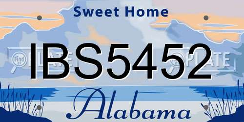 IBS5452 Alabama License Plate