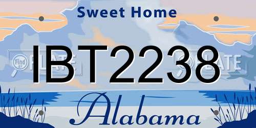 IBT2238 Alabama License Plate