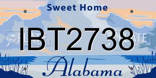 IBT2738 Alabama License Plate