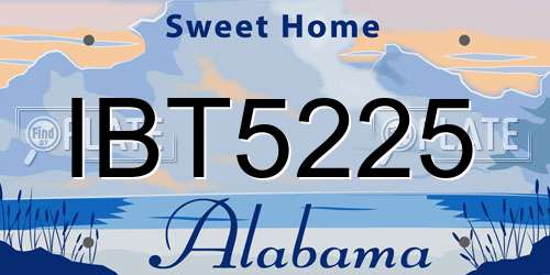 IBT5225 Alabama License Plate