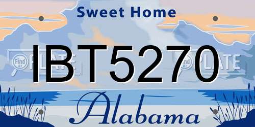 IBT5270 Alabama License Plate